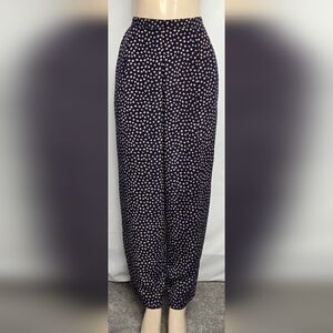 Maren L Pants Airy Flowy Lightweight Polyester Pleats Partial Elastic Waist